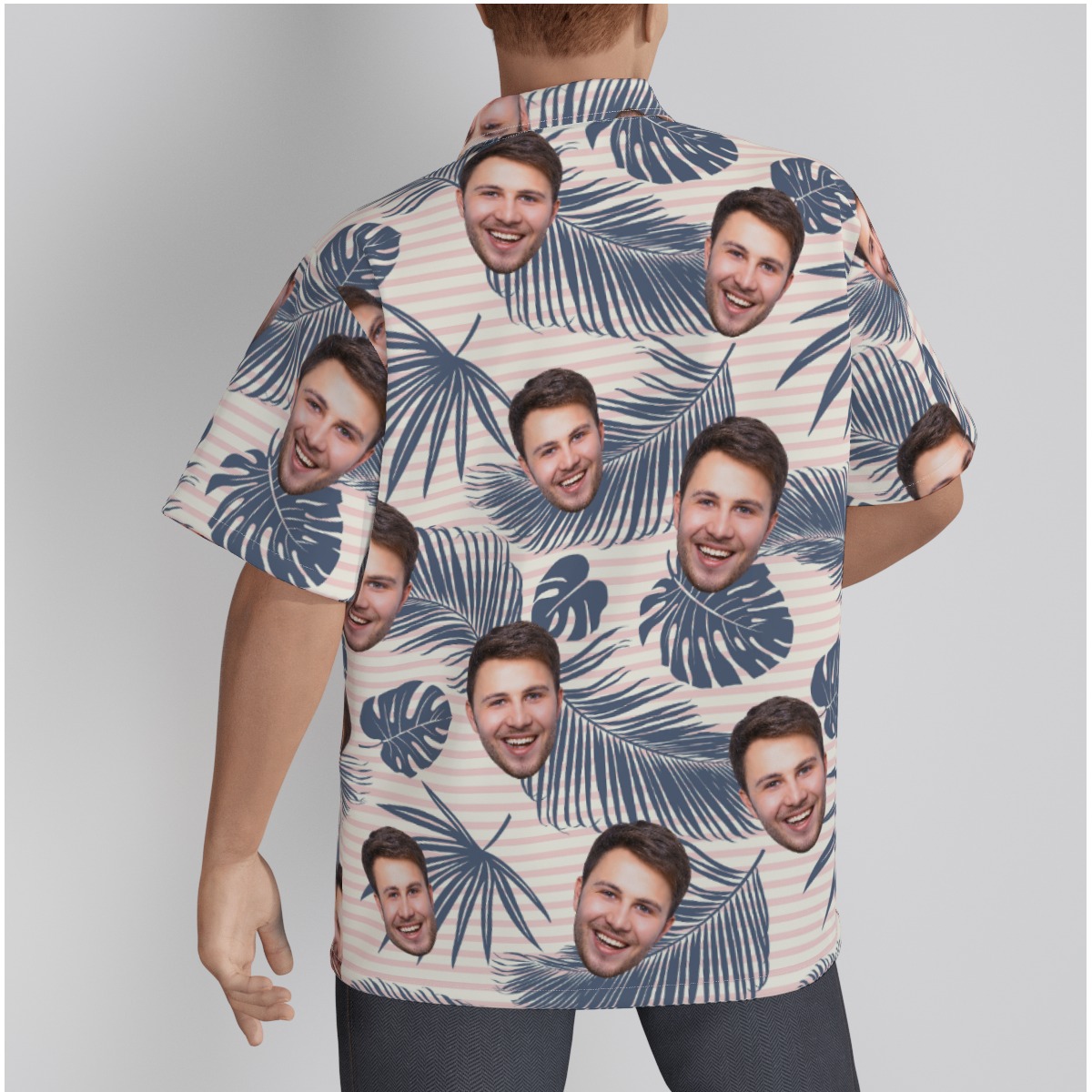 Tropical Leaf Custom Face Leaf Hawaiian Shirt