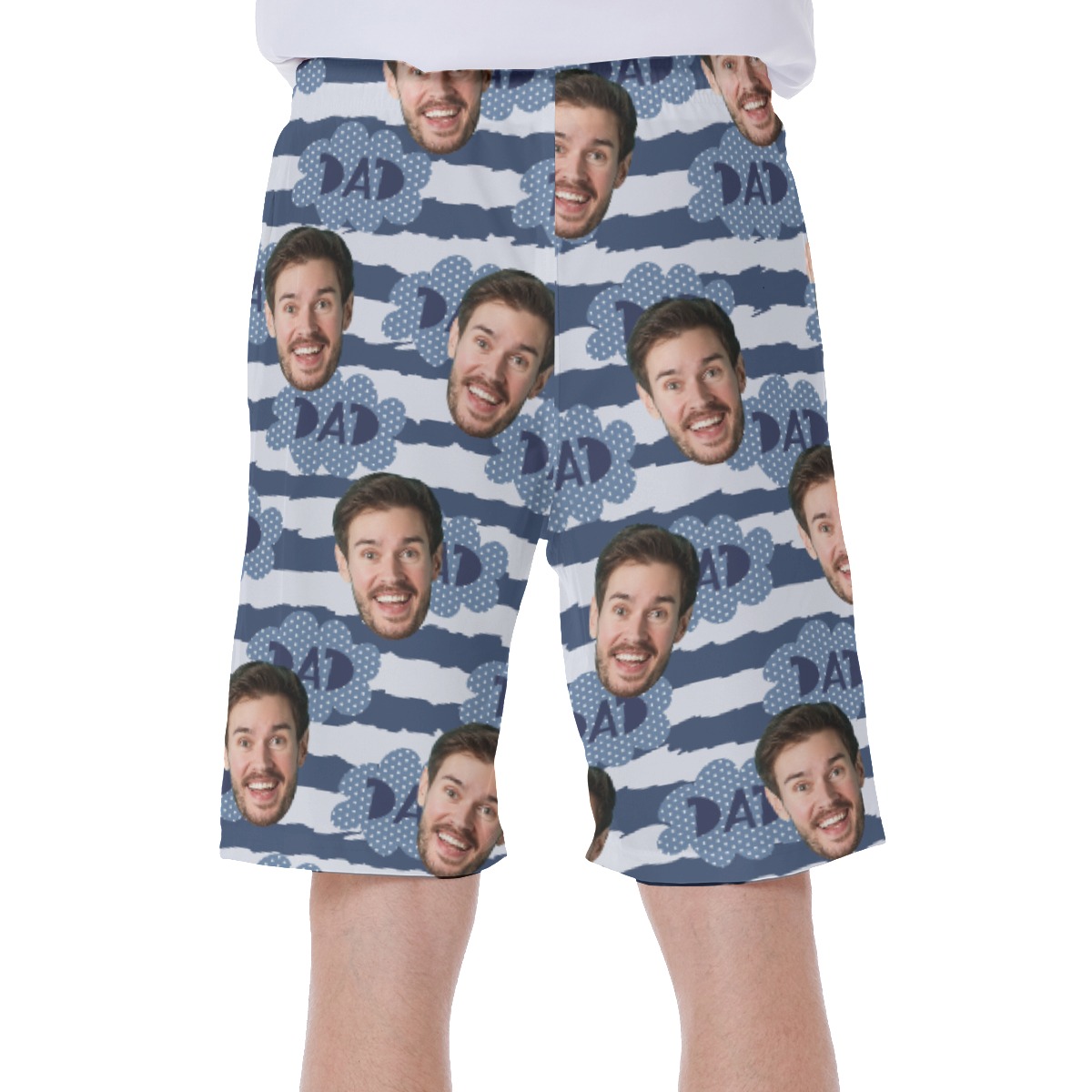 Happy Father's Day Customize Men's Hawaiian Swim Trunks With Face