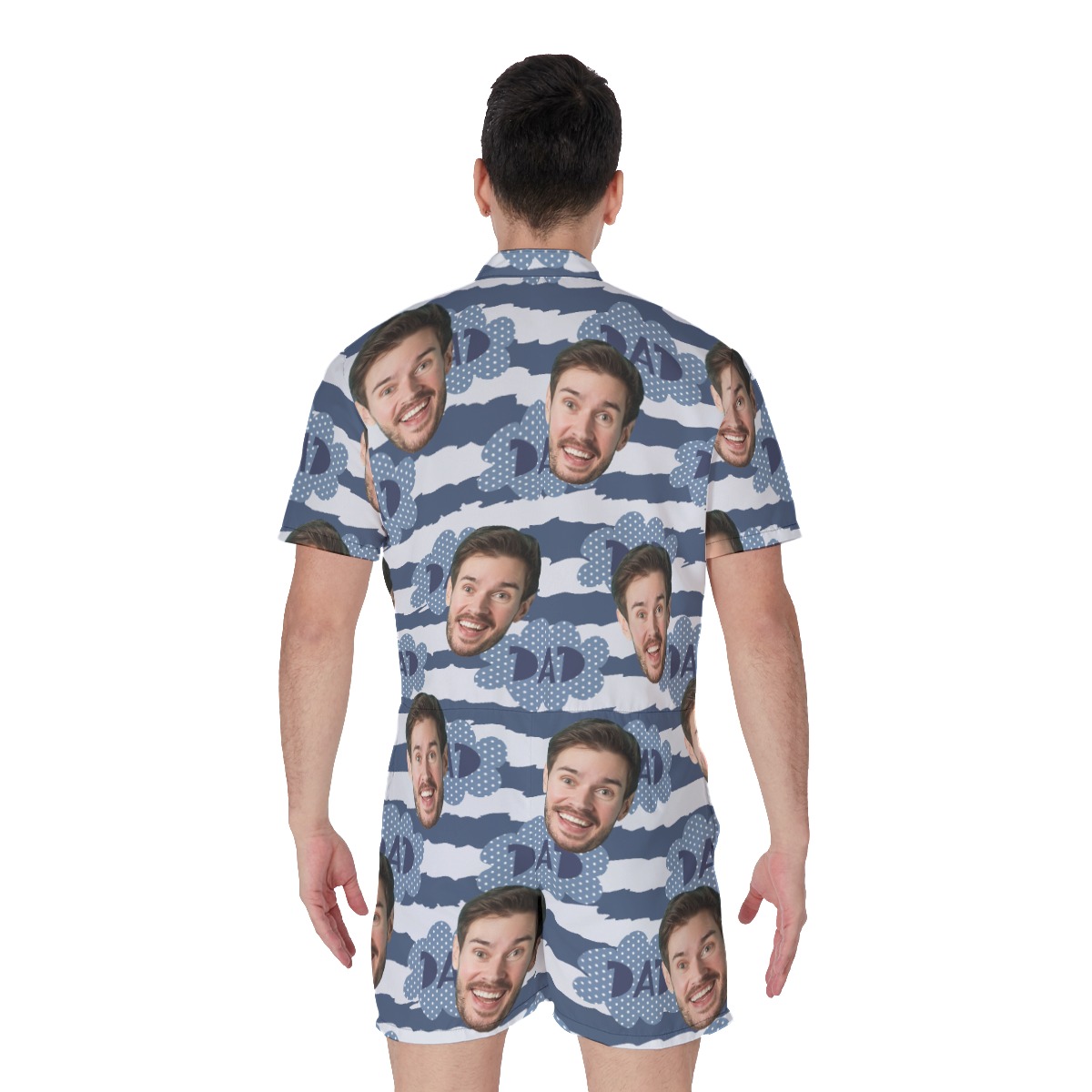 Funny Custom Face Father's Day Hawaiian Romper For Men