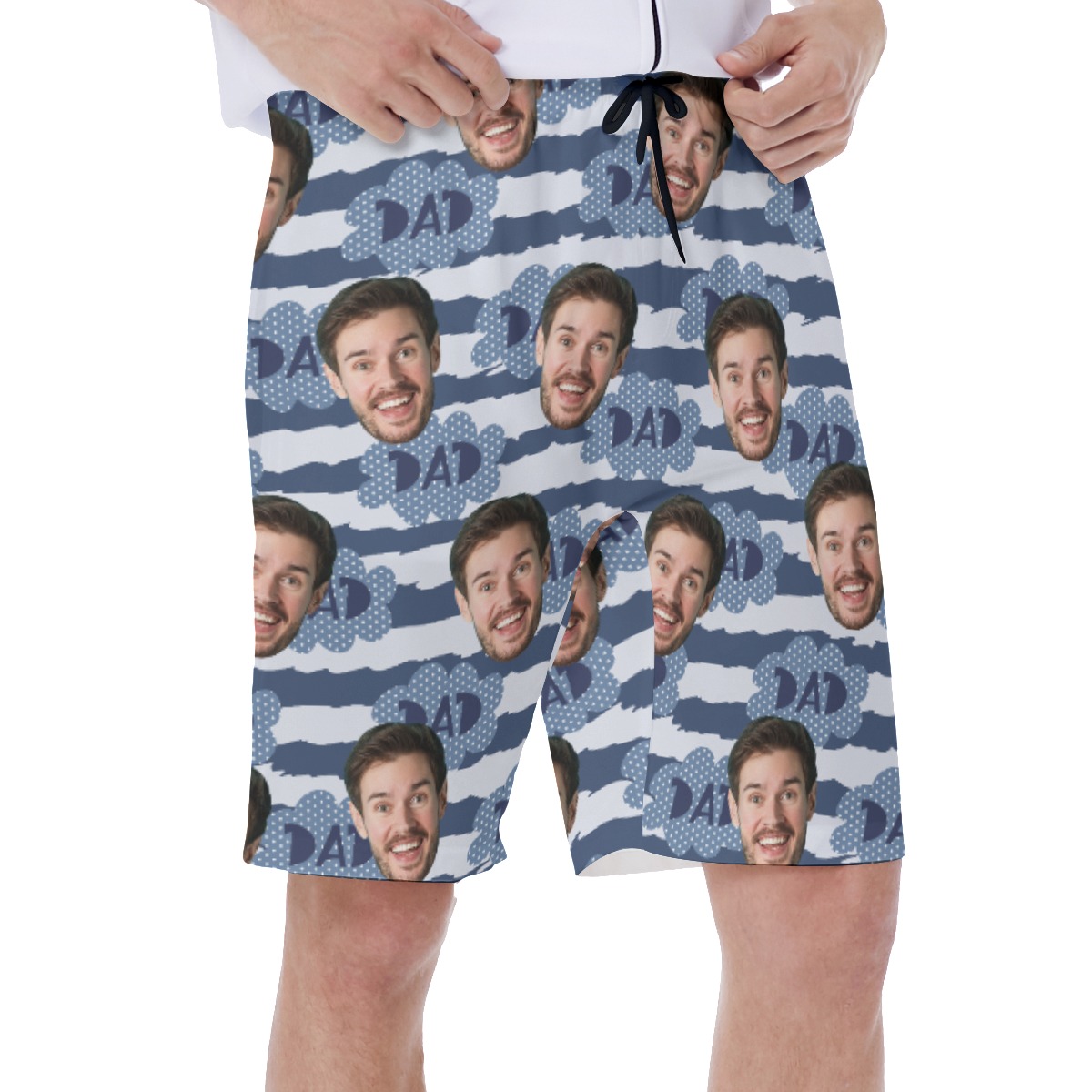 Happy Father's Day Customize Men's Hawaiian Swim Trunks With Face
