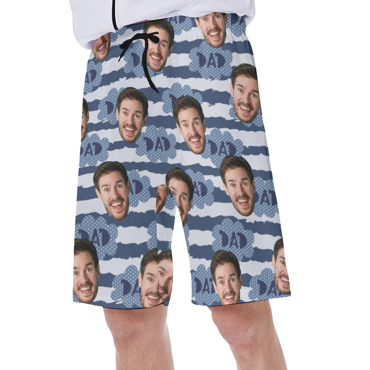Happy Father's Day Customize Men's Hawaiian Swim Trunks With Face