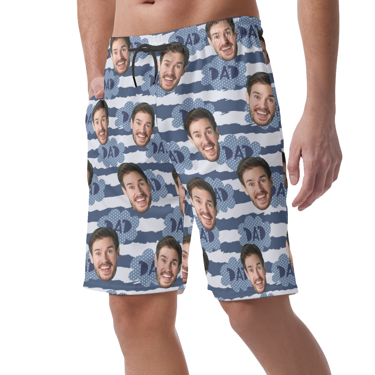 Funny Gift For Father's Day Custom Face Hawaiian Beach Shorts