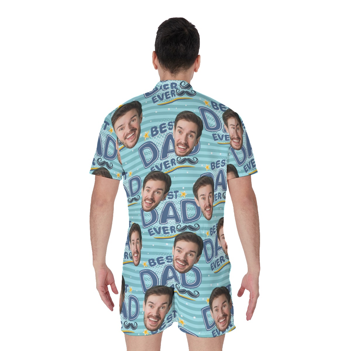 Funny Custom Face Best Dad Ever Men's Hawaiian Romper