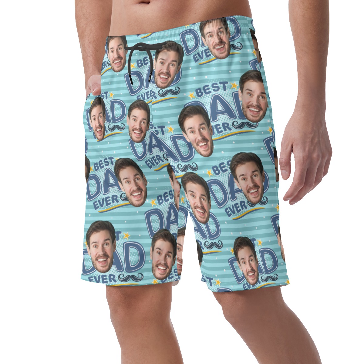 Happy Father's Day Custom Face Best Dad Ever Hawaiian Beach Shorts