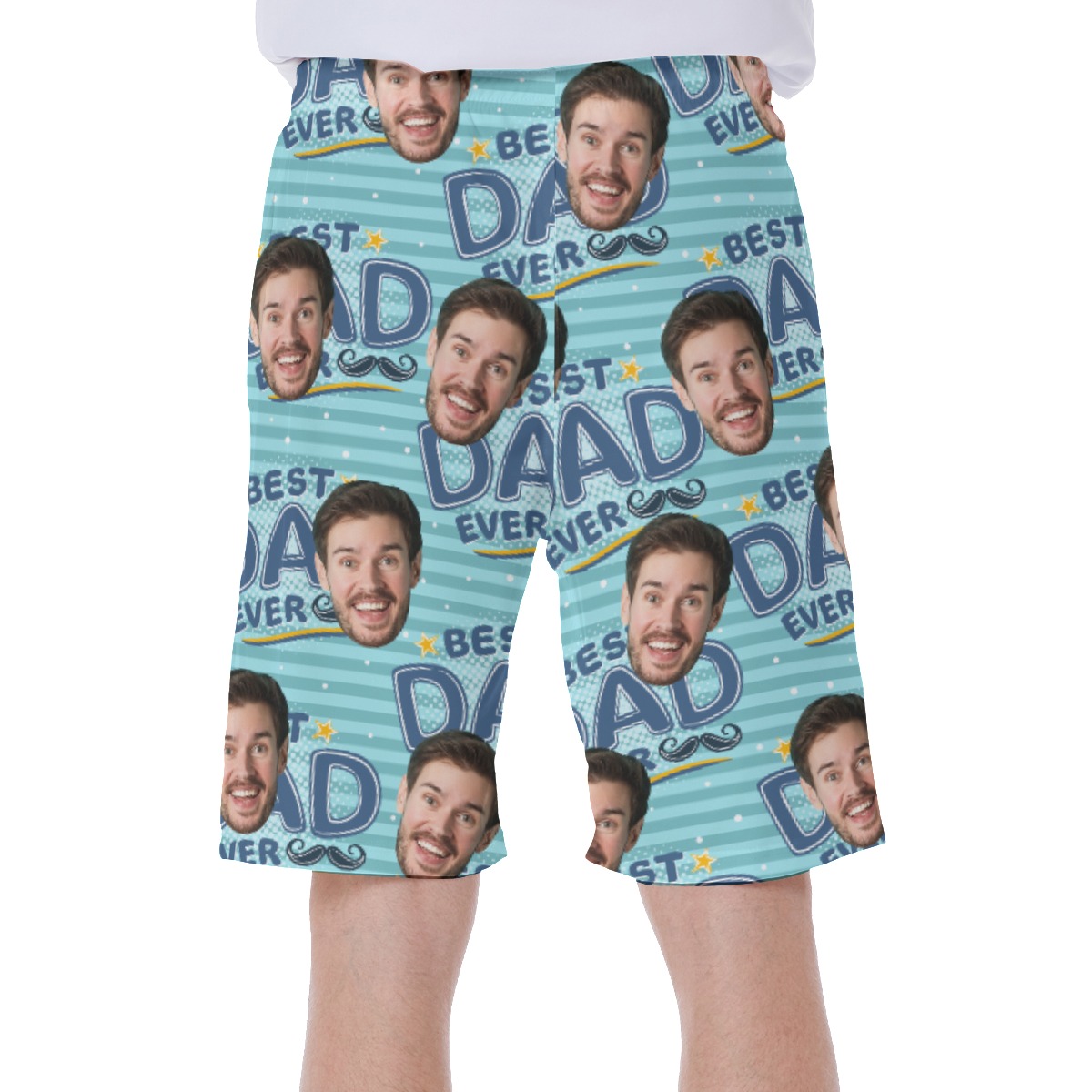 Best Dad Ever Custom Face Men's Hawaiian Swim Trunks