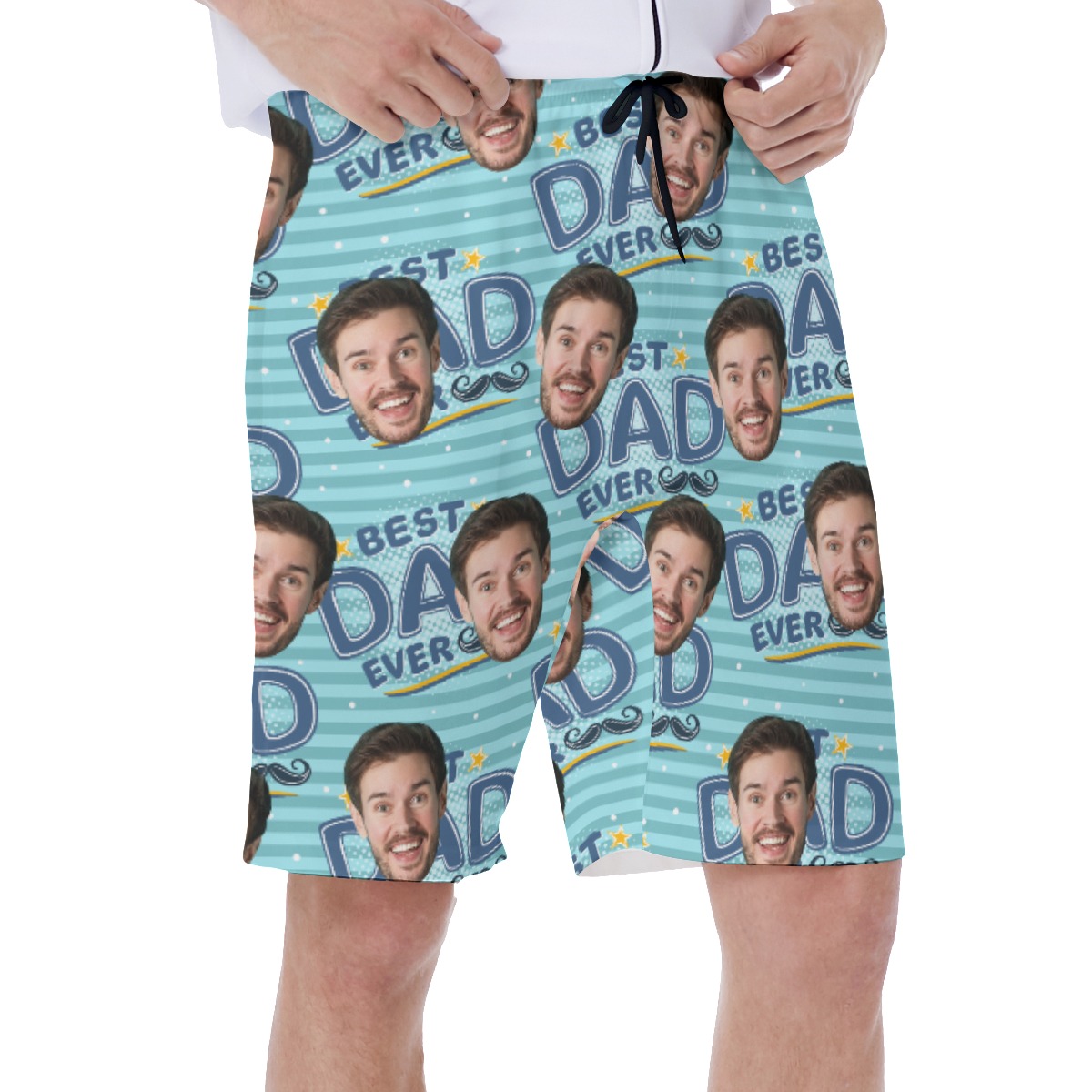Best Dad Ever Custom Face Men's Hawaiian Swim Trunks