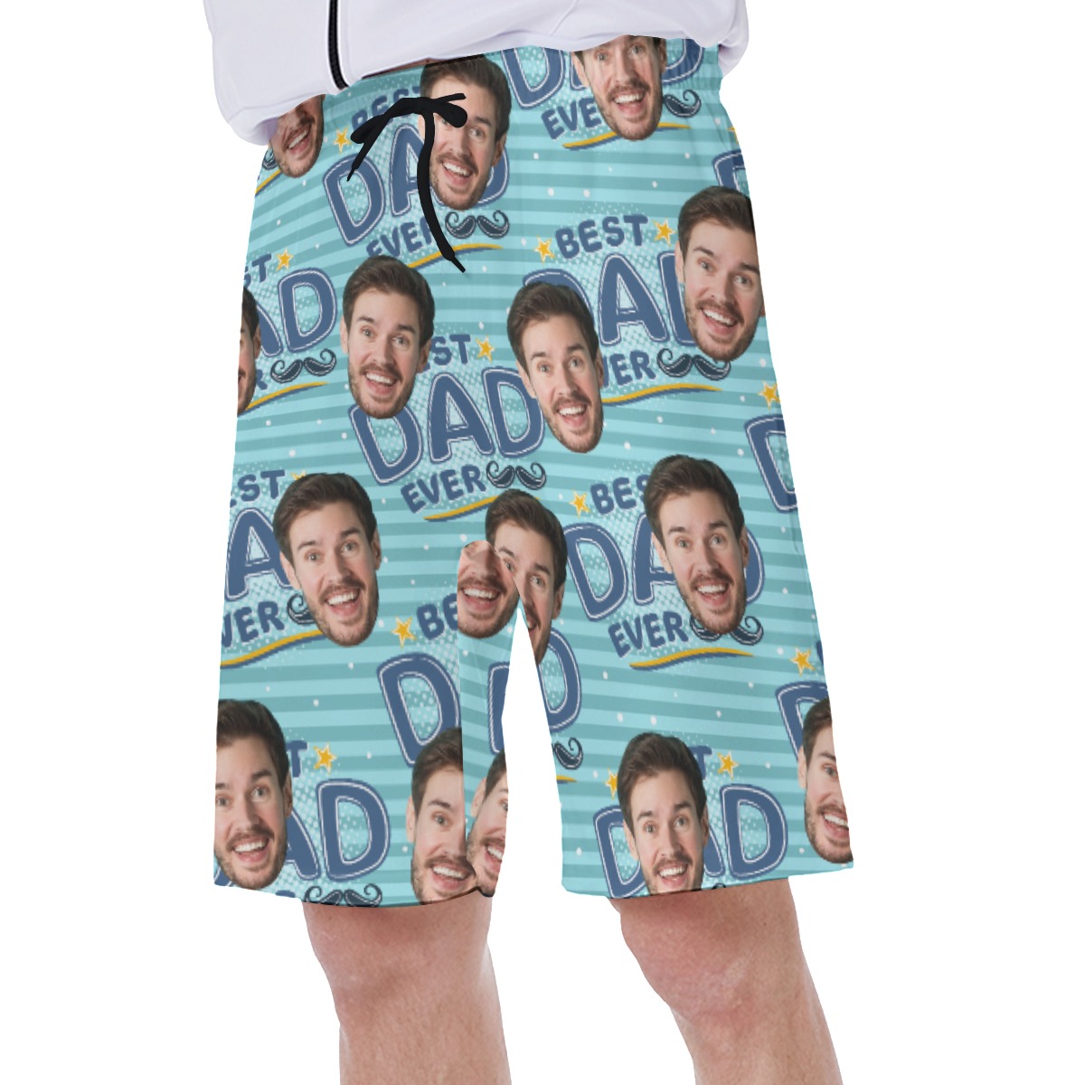 Best Dad Ever Custom Face Men's Hawaiian Swim Trunks