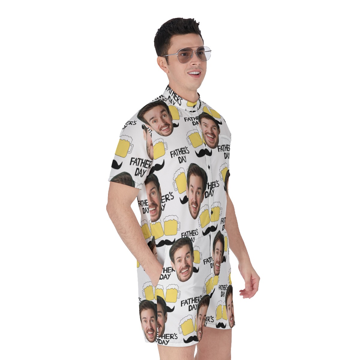 Happy Father's Day Custom Face Men's Hawaiian Romper