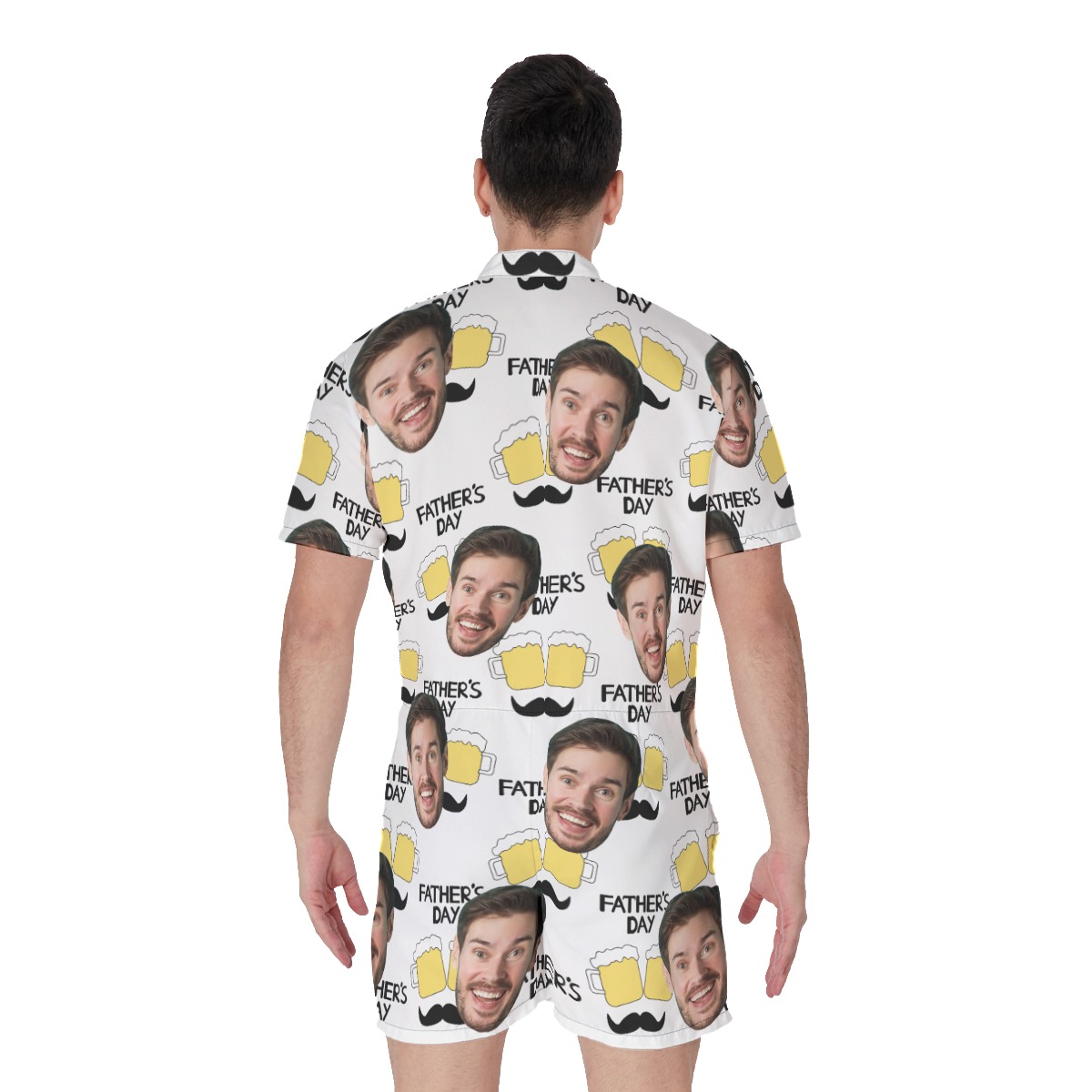 Happy Father's Day Custom Face Men's Hawaiian Romper