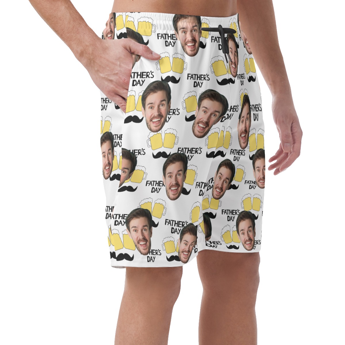 Custom Face Happy Father's Day Hawaiian Summer Beach Shorts