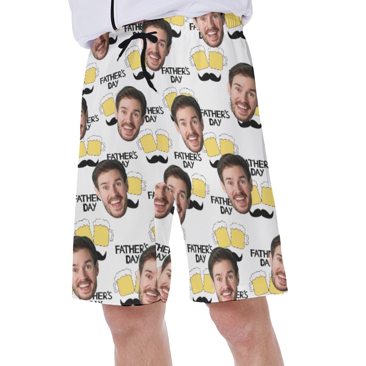 Funny Custom Beer Hawaiian Swimwear With Face For Father's Day