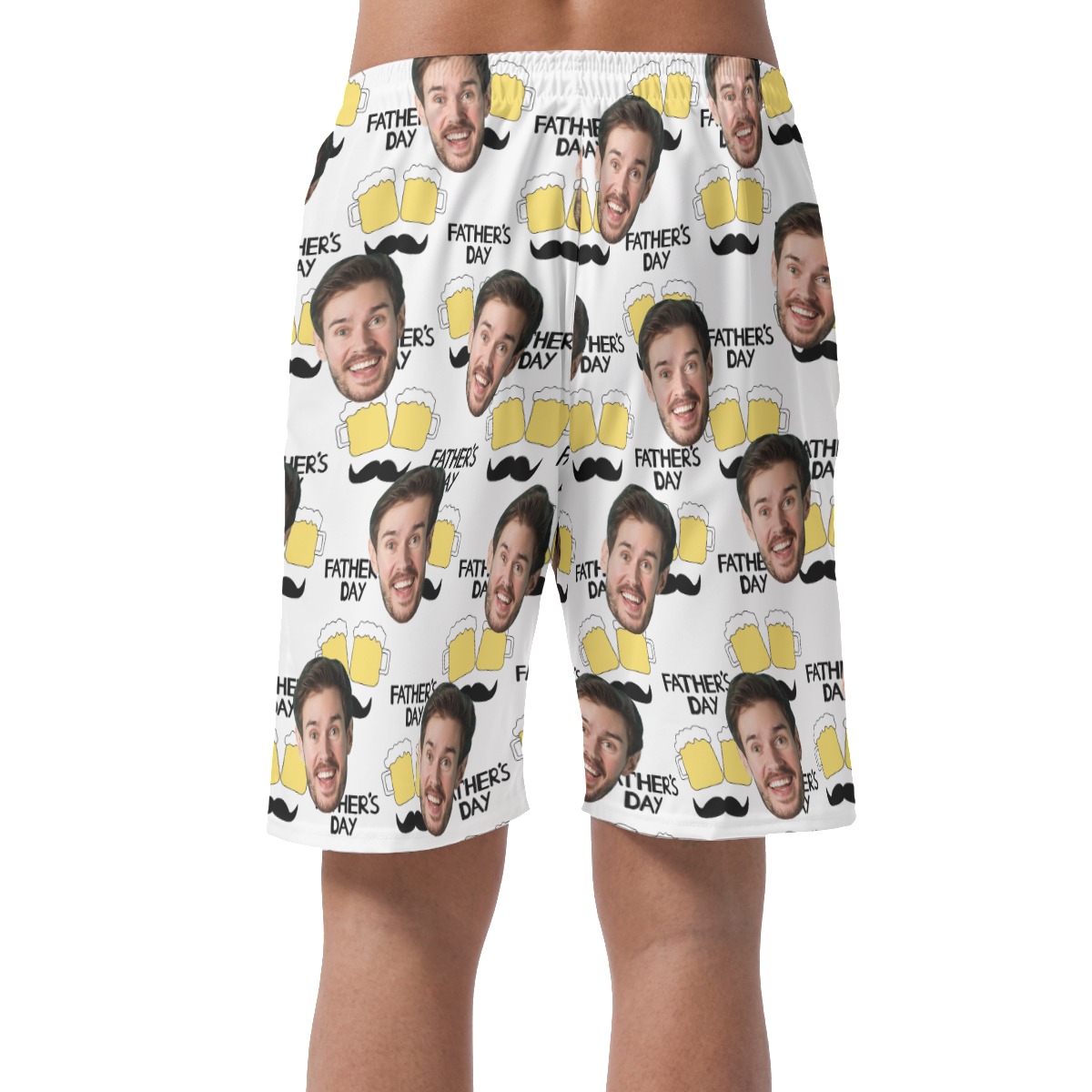 Custom Face Happy Father's Day Hawaiian Summer Beach Shorts