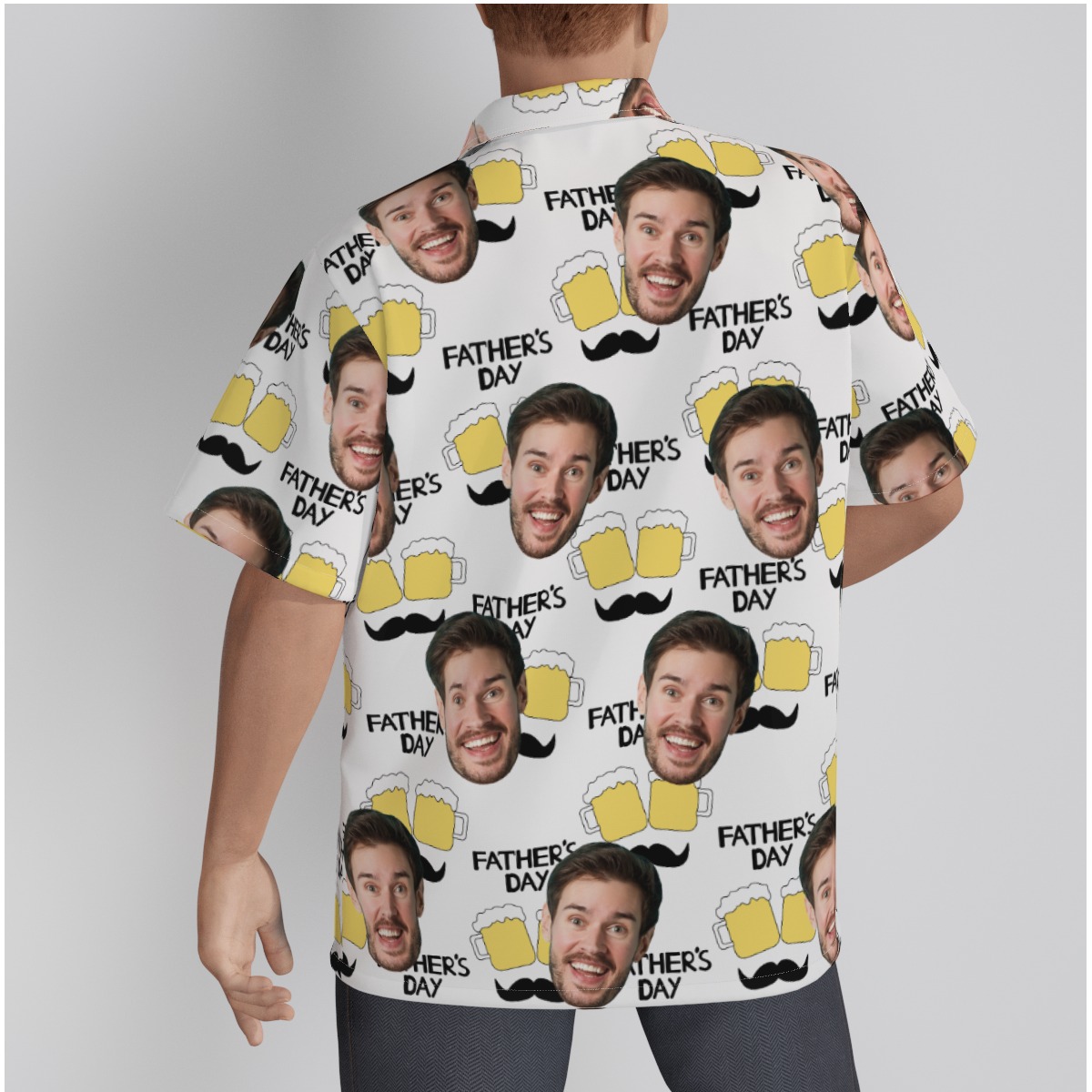 Happy Father's Day Custom Face Beer Hawaiian Shirt