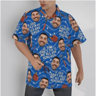 Funny Father's Day Gift Custom Face Men's Hawaiian Shirt