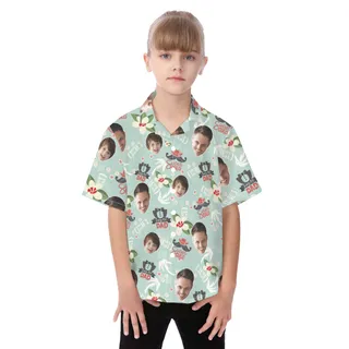 Cute Super Dad Hawaiian Shirt For Kids With Custom Face