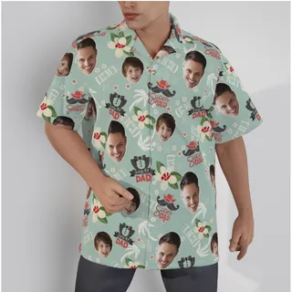 Supper Dad Custom Face Father And Kid Hawaiian Shirt