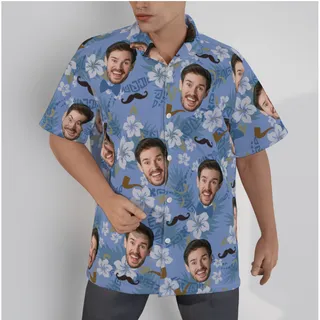 Custom Father's Day Hawaiian Shirt With Face