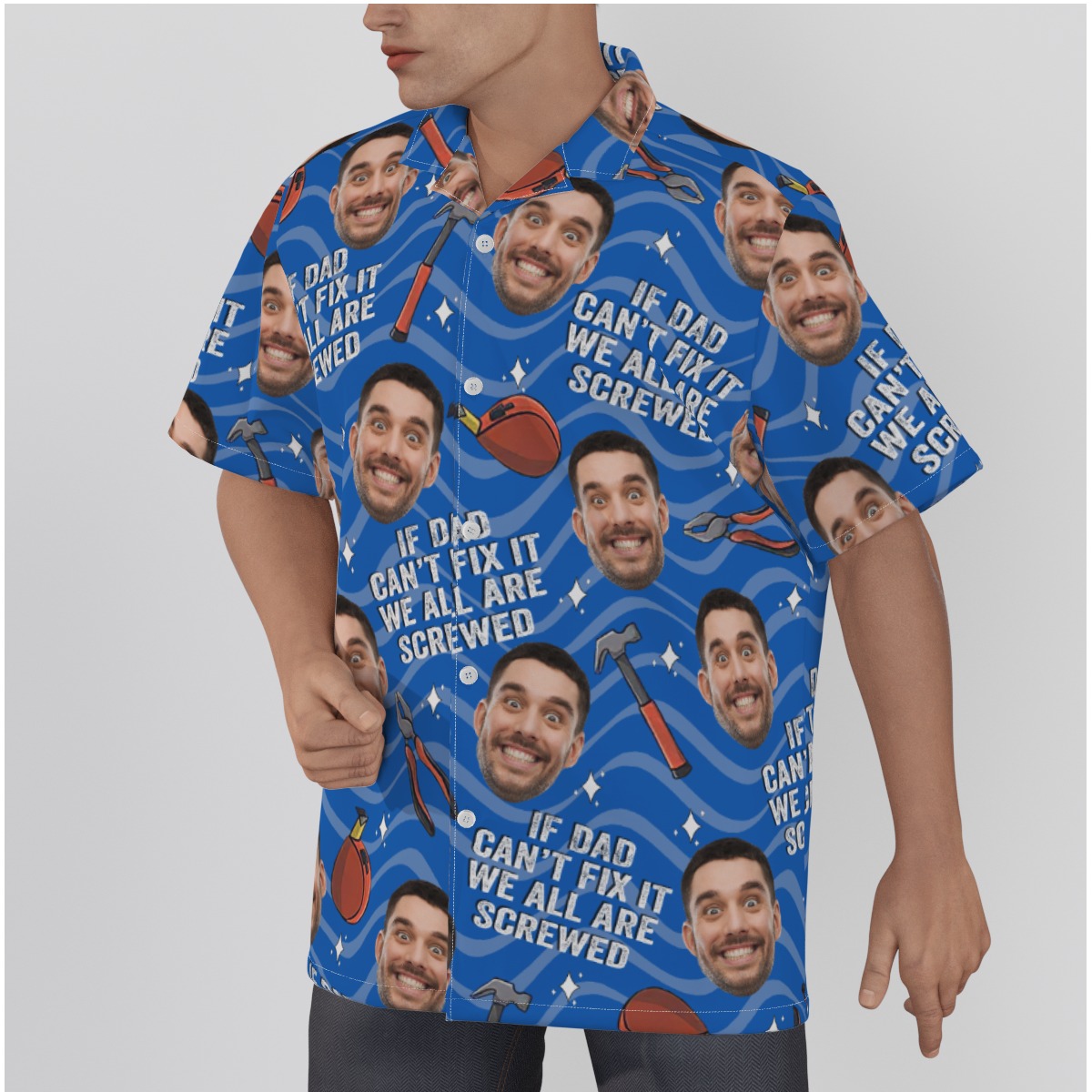 Funny Father's Day Gift Custom Face Men's Hawaiian Shirt