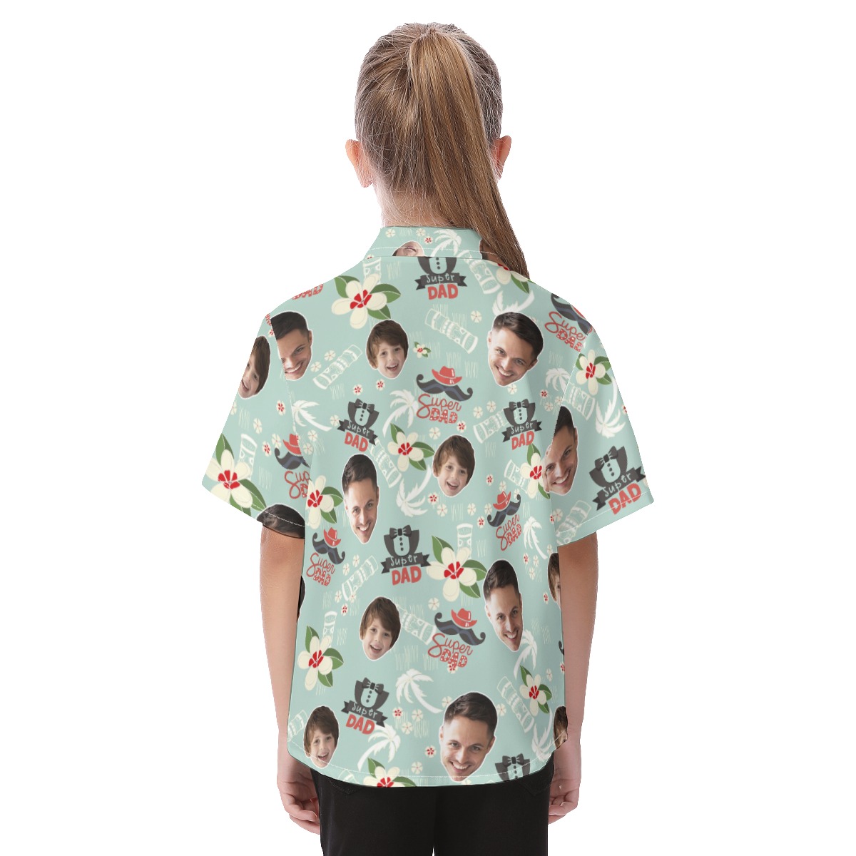 Cute Super Dad Hawaiian Shirt For Kids With Custom Face