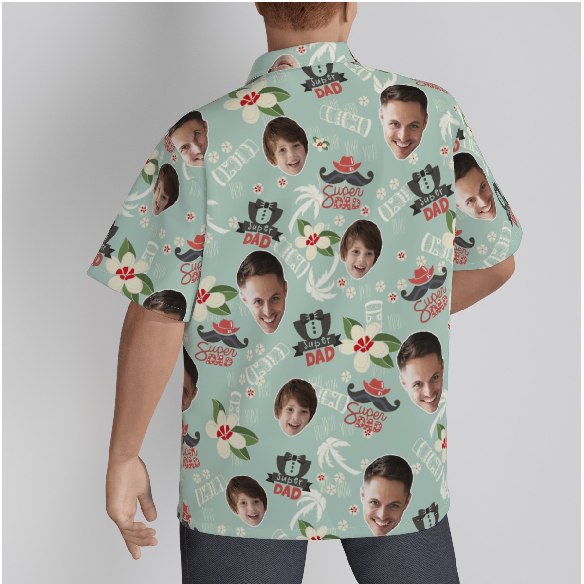 Supper Dad Custom Face Father And Kid Hawaiian Shirt