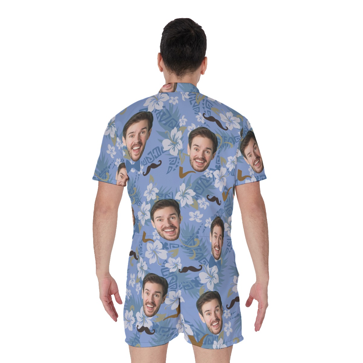 Father's Day Custom Face Men's Hawaiian Romper