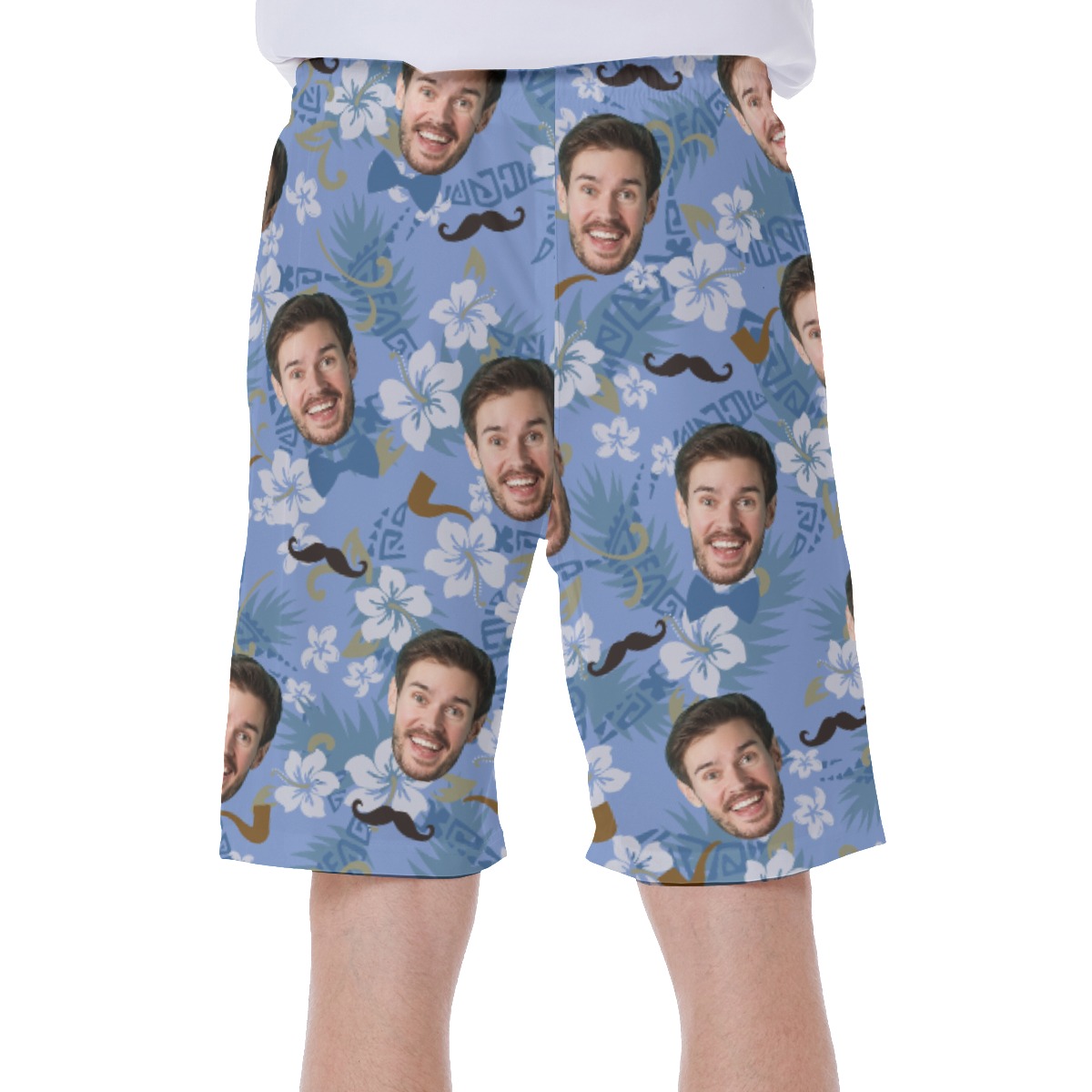 Father's Day Gift Funny Custom Face Hawaiian Swim Trunks