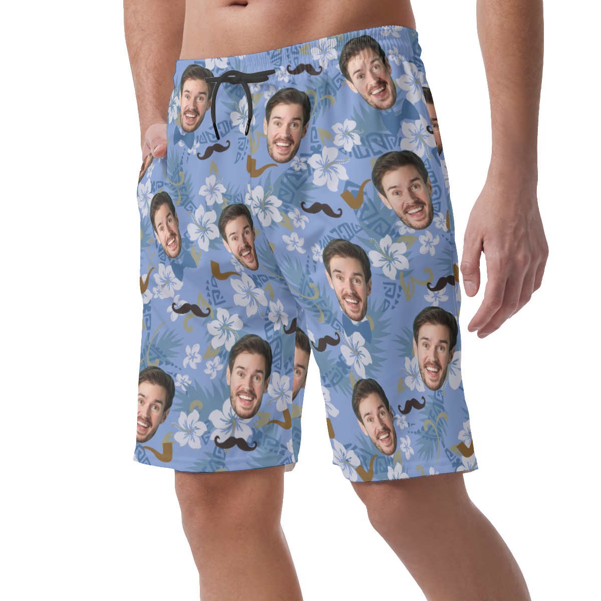 Customized Father's Day Hawaiian Summer Shorts With Face