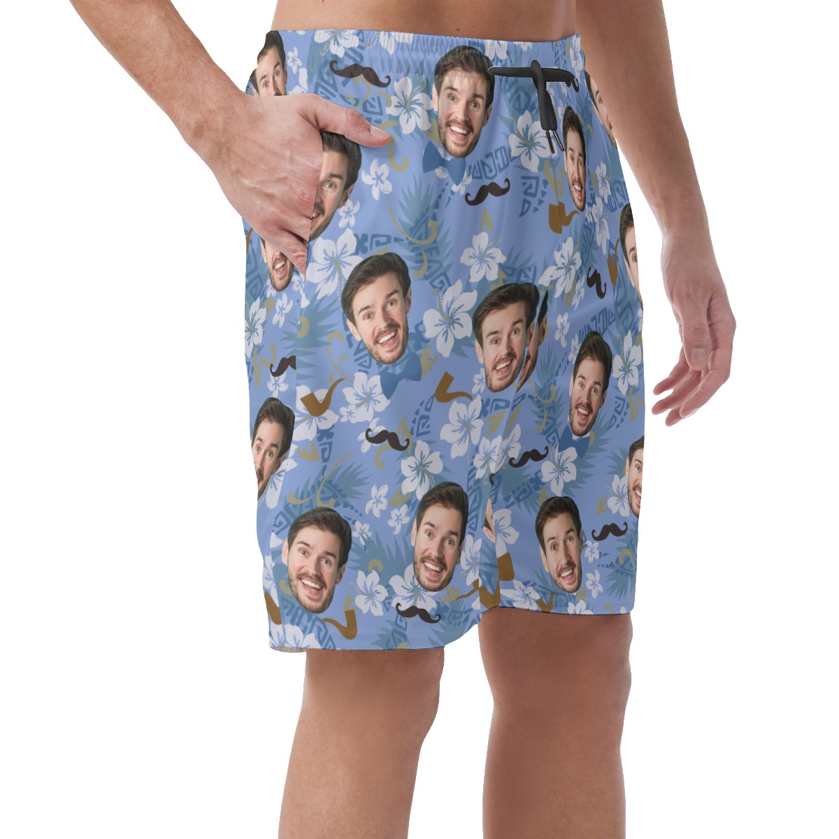 Customized Father's Day Hawaiian Summer Shorts With Face
