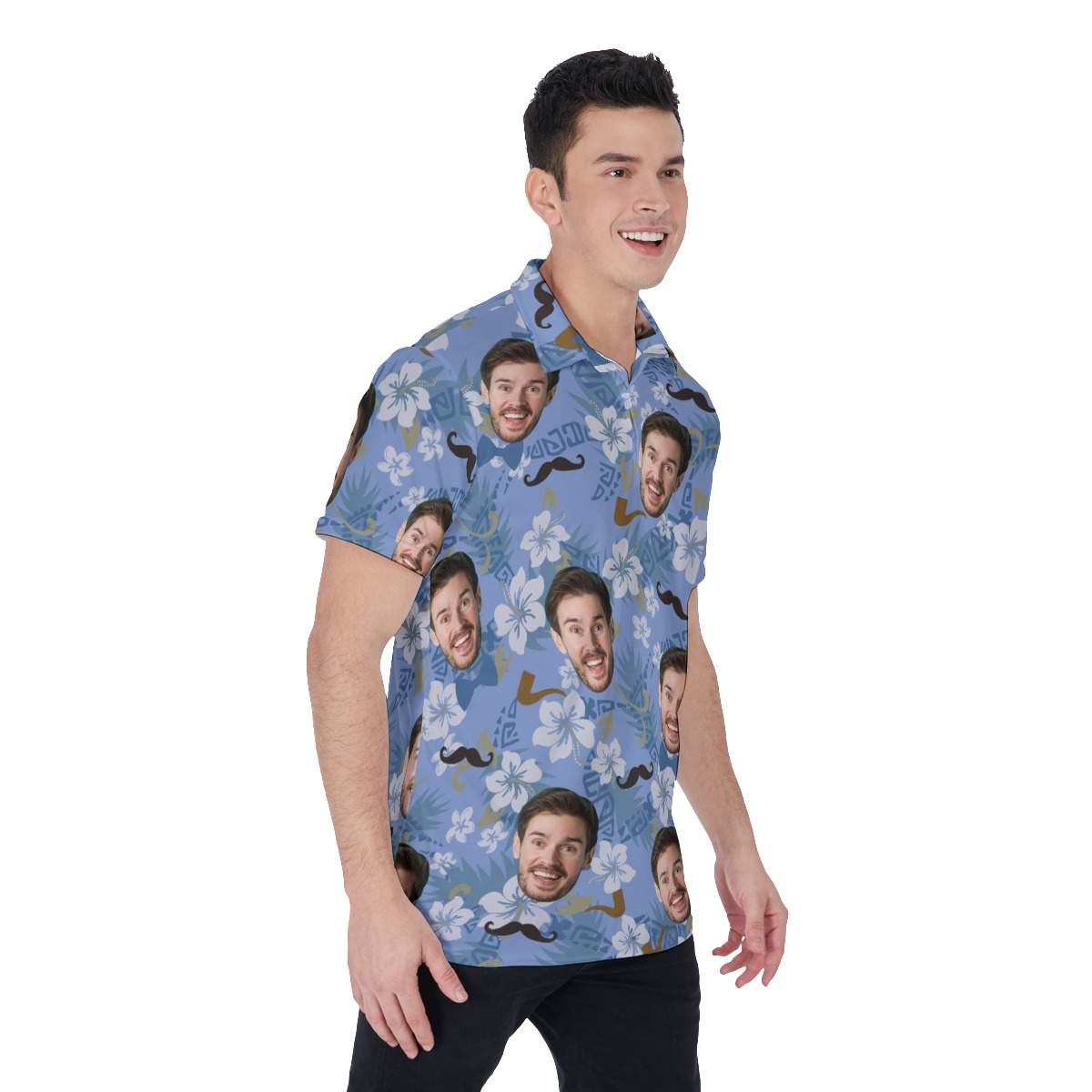 Custom Face Father's Day Hawaiian Polo Shirt For Men