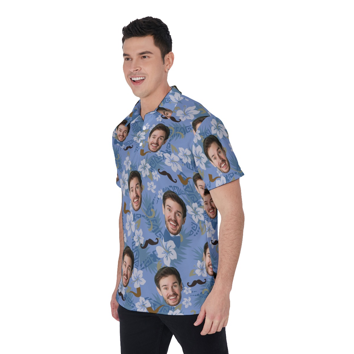 Custom Face Father's Day Hawaiian Polo Shirt For Men