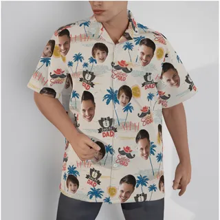 Funny Custom Face Super Dad Hawaiian Shirt