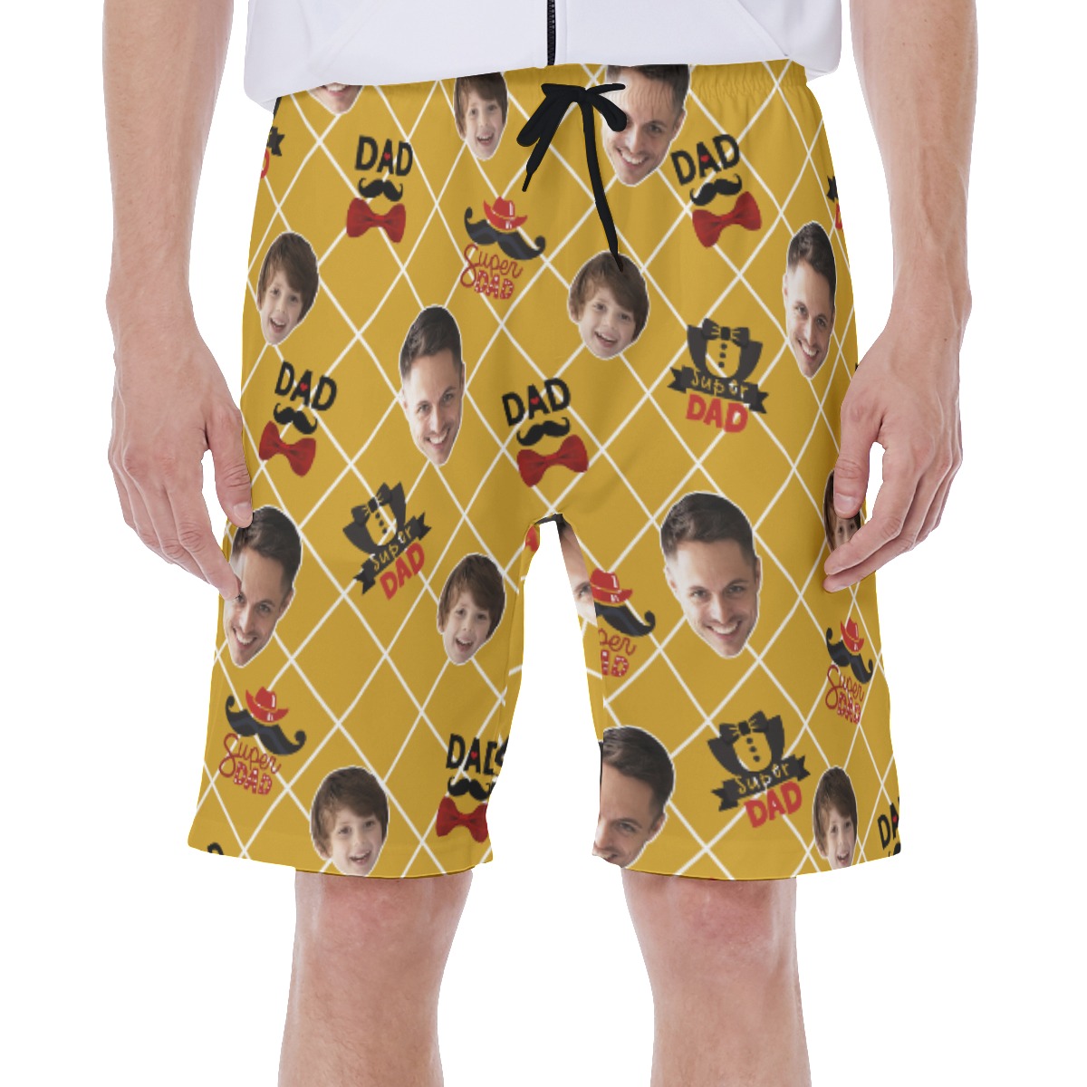 Custom Face Father And Kid Hawaiian Swim Trunks - variant image 1