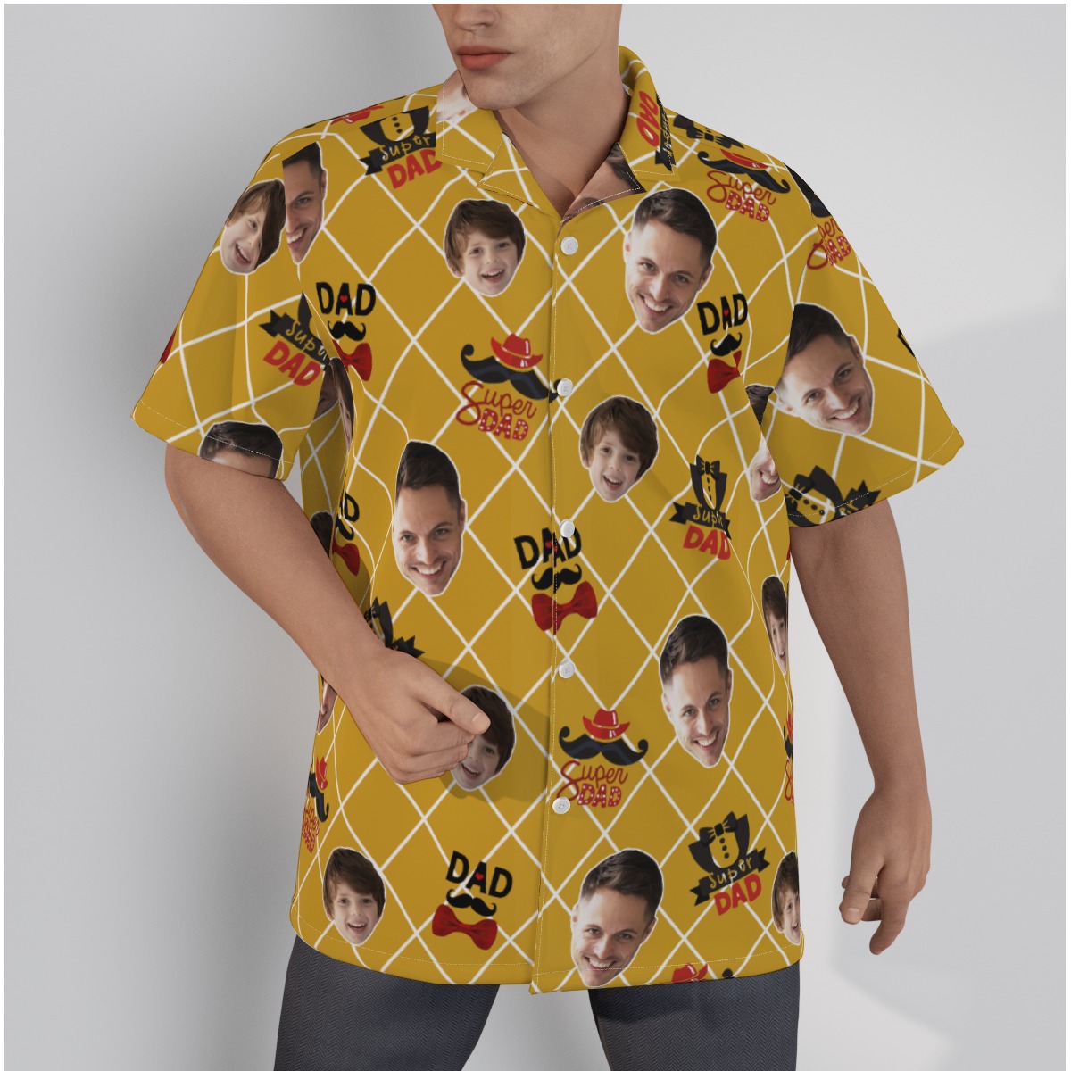 Super Dad Custom Face Father And Kid Hawaiian Shirt - variant image 1
