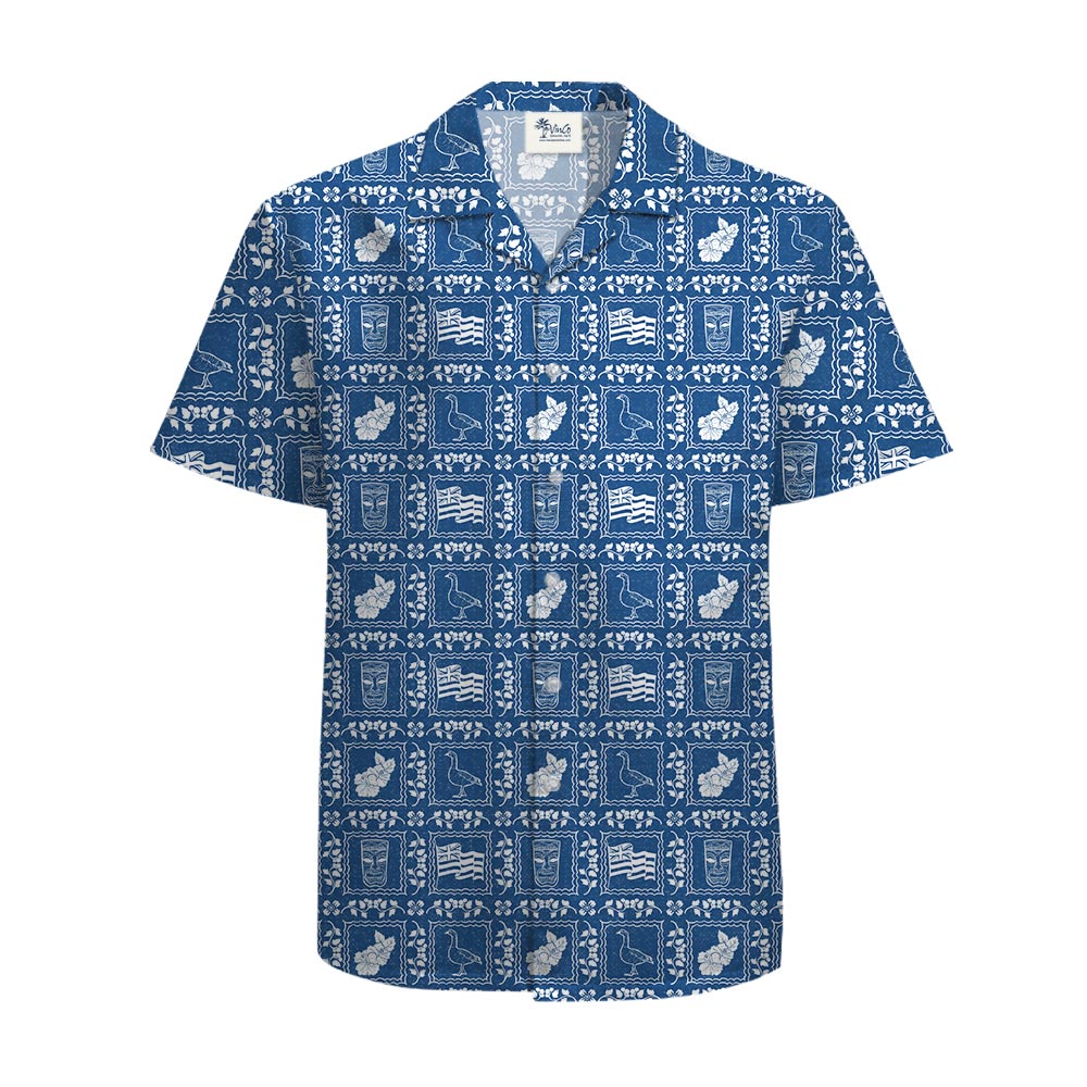 Tropical Nene Hawaiian Shirt Cotton Navy - variant image 1