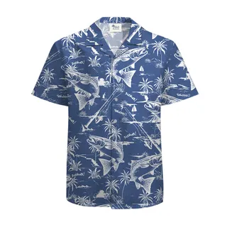 Fishing Hawaiian Shirt Cotton For Men