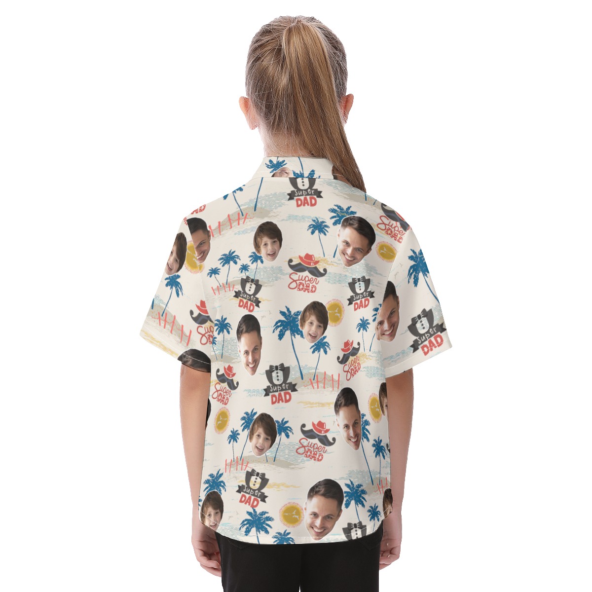 Cute Custom Face Super Dad Kid's Aloha Shirt