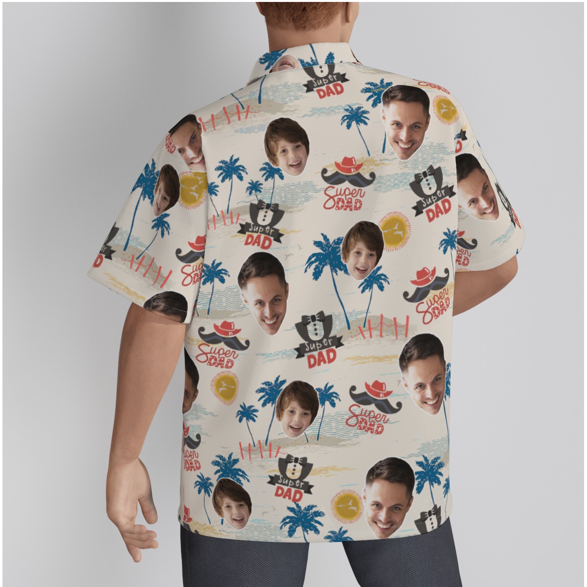 Funny Custom Face Super Dad Hawaiian Shirt