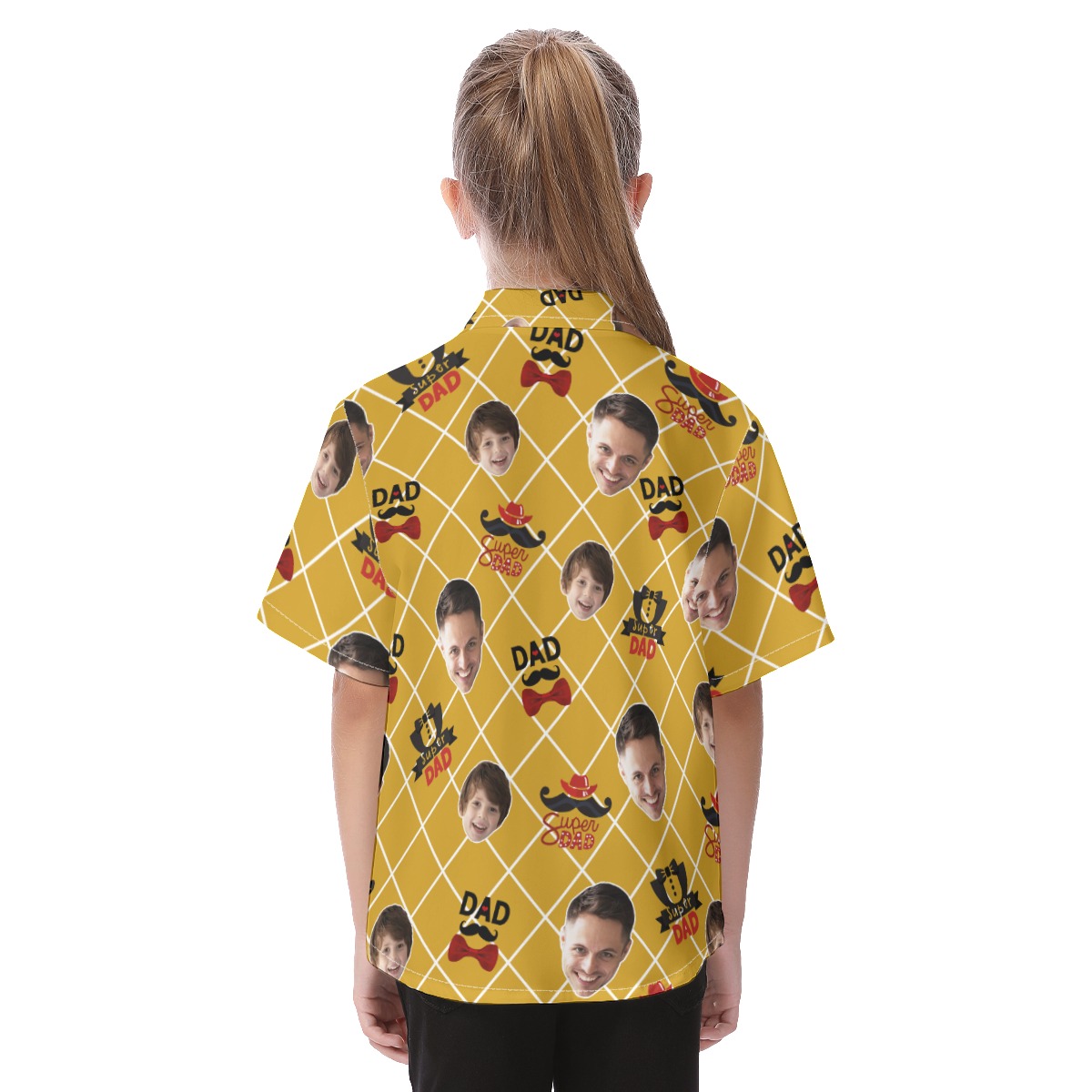 Cute Custom Face Super Dad Hawaiian Shirt For Kids