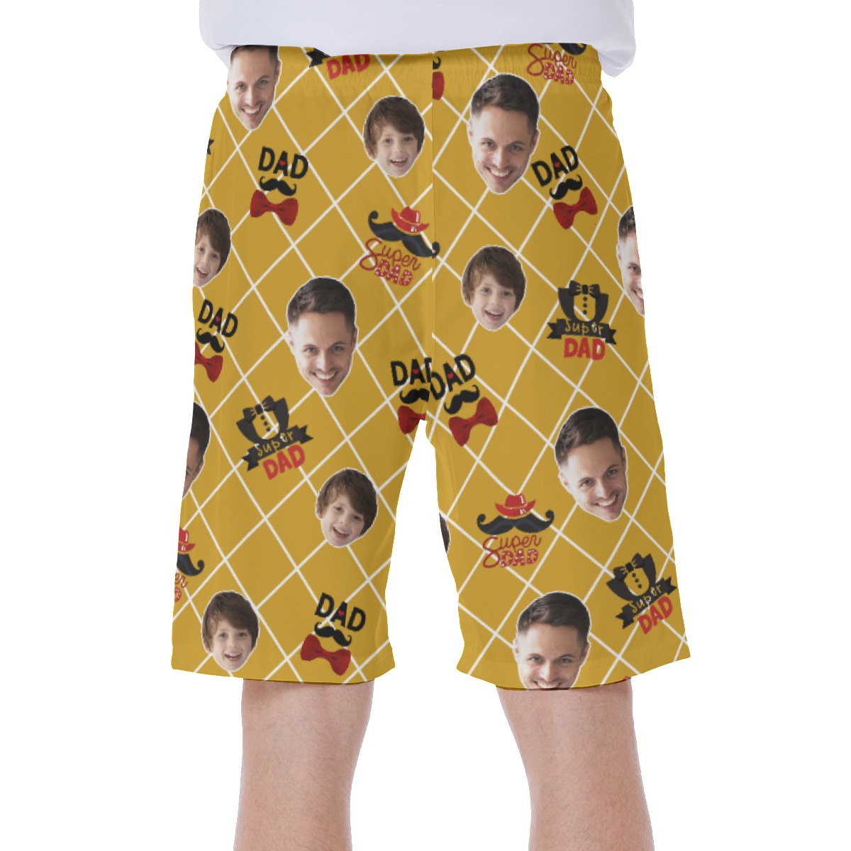 Custom Face Father And Kid Hawaiian Swim Trunks