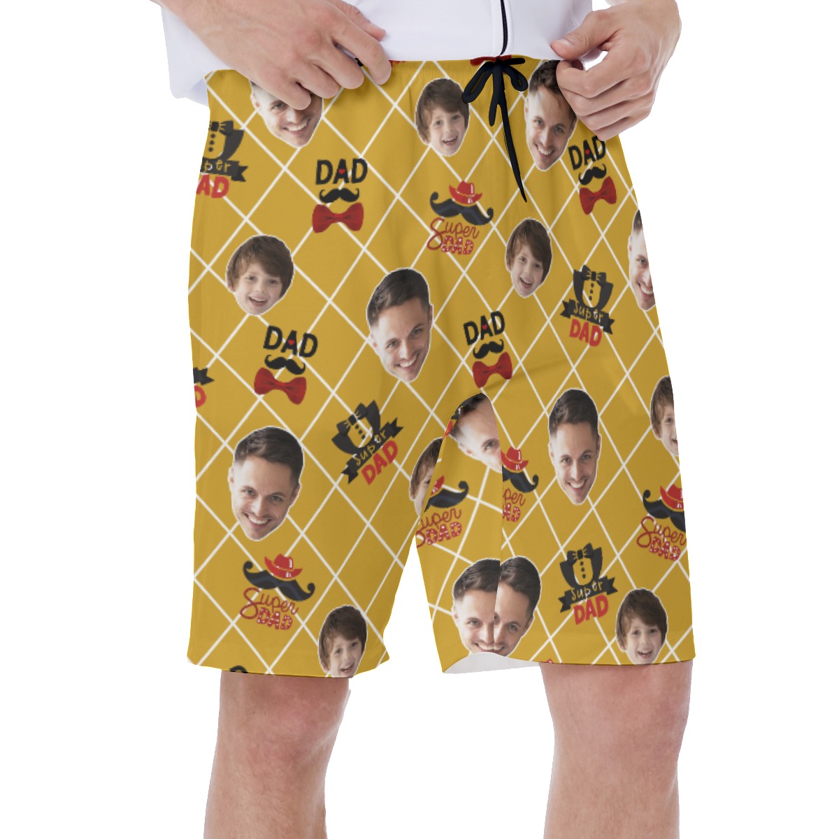 Custom Face Father And Kid Hawaiian Swim Trunks