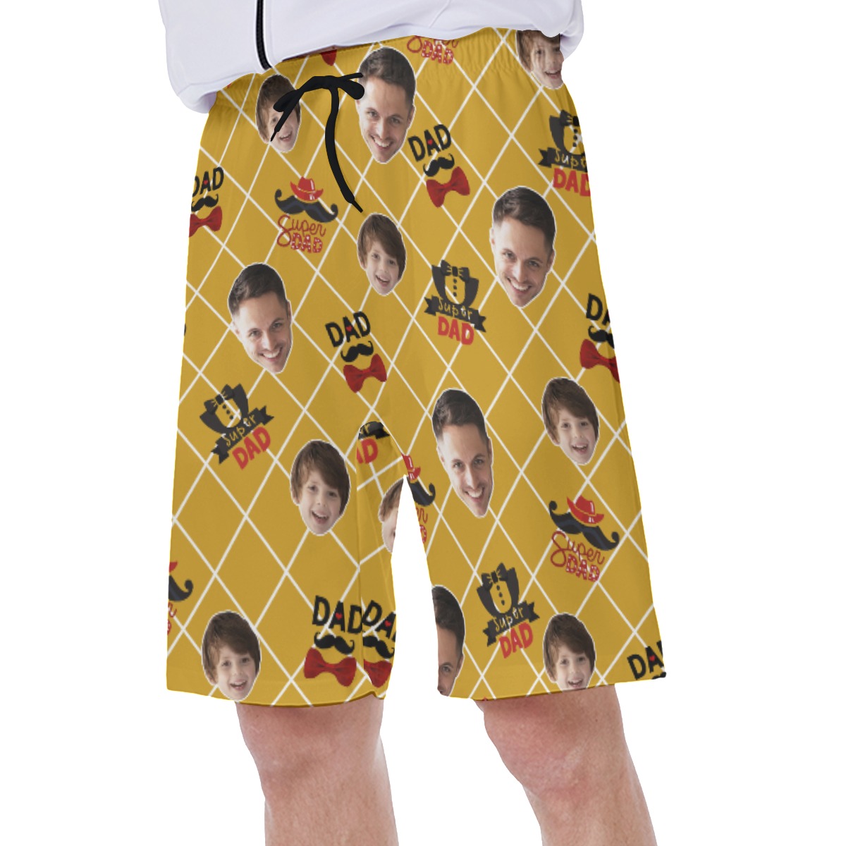 Custom Face Father And Kid Hawaiian Swim Trunks