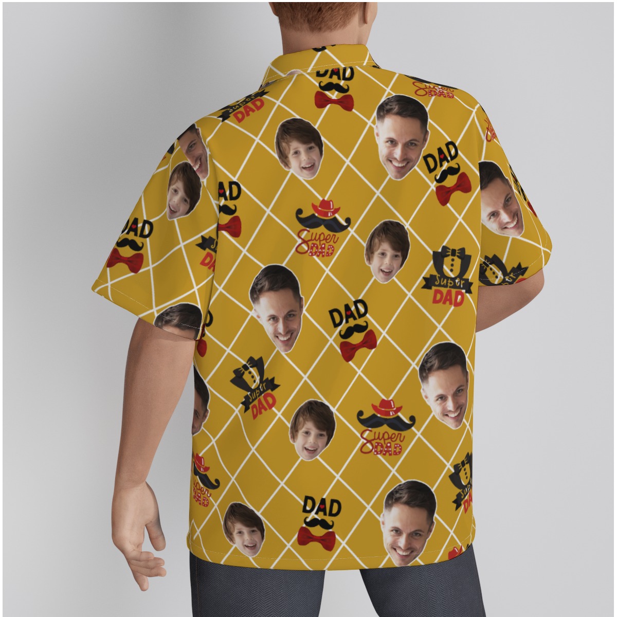 Super Dad Custom Face Father And Kid Hawaiian Shirt
