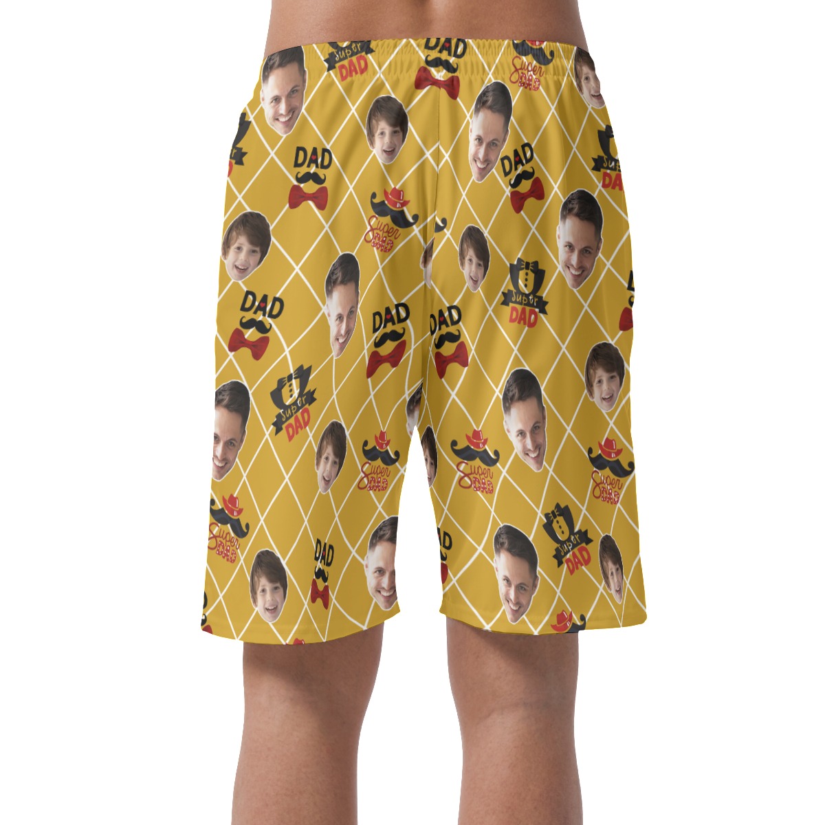 Funny Custom Face Super Dad Hawaiian Summer Shorts