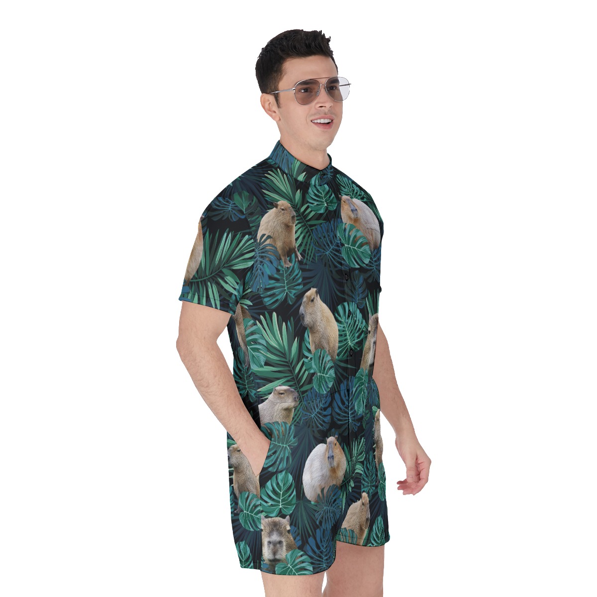 Capybara Tropical Hawaiian Men's Romper