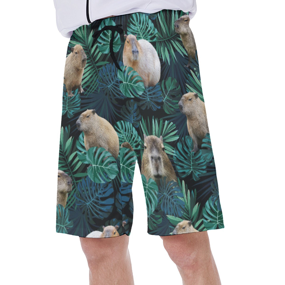 Funny Capybara Hawaiian Swim Trunks for Men