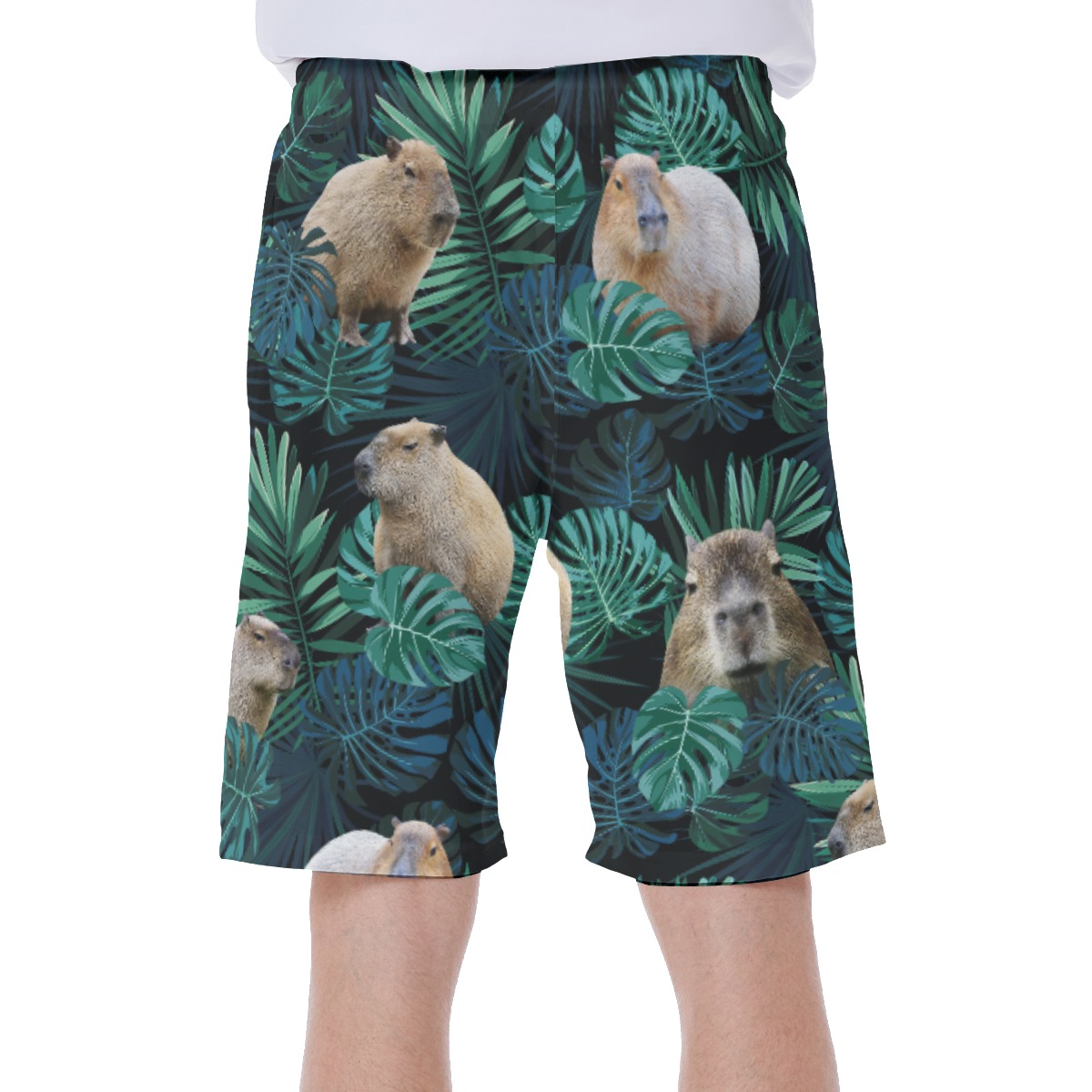 Funny Capybara Hawaiian Swim Trunks for Men