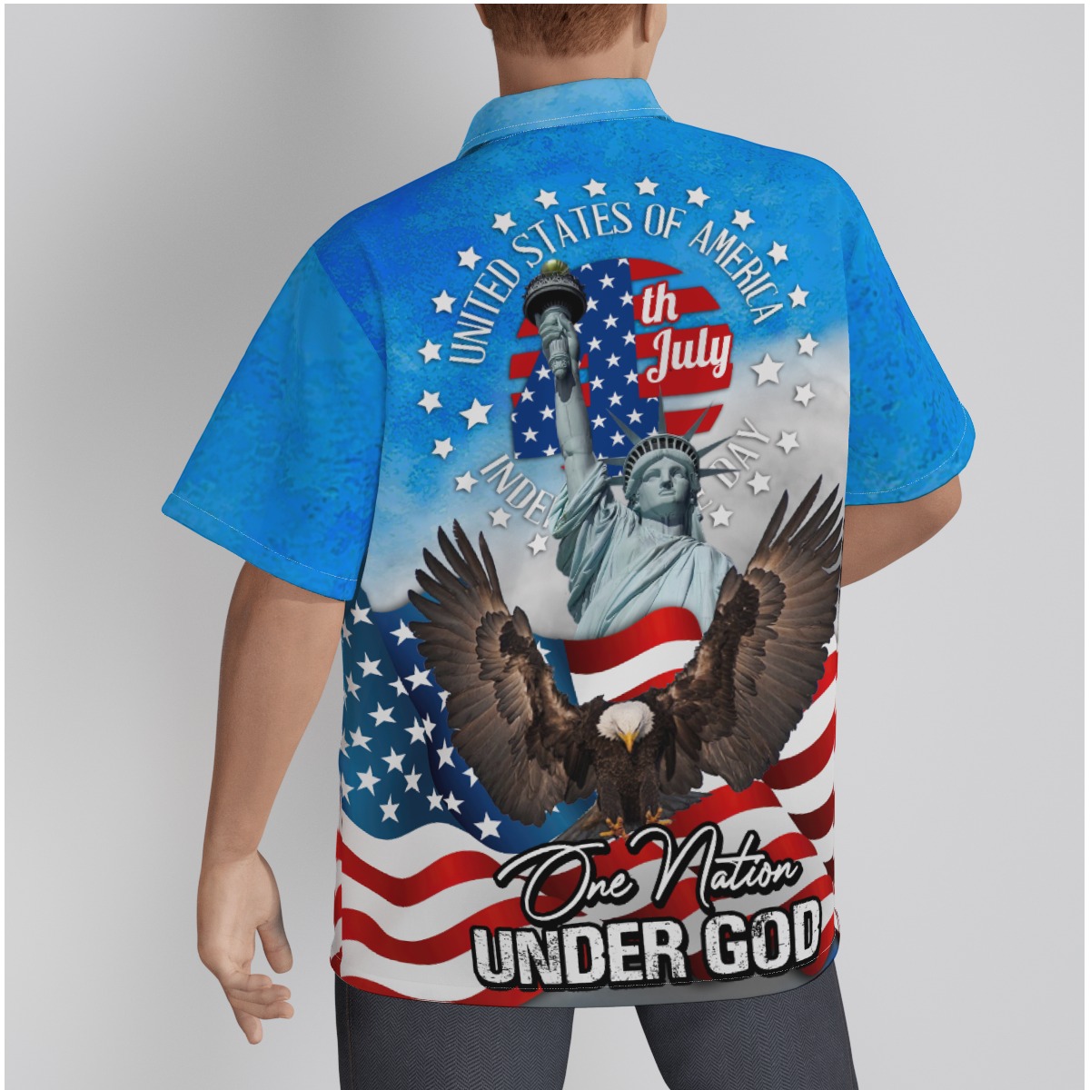 American Eagle Independence Day Cotton Hawaiian Shirt