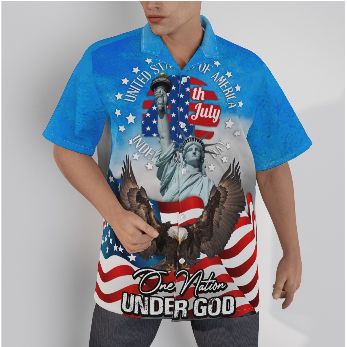 American Eagle Independence Day Cotton Hawaiian Shirt
