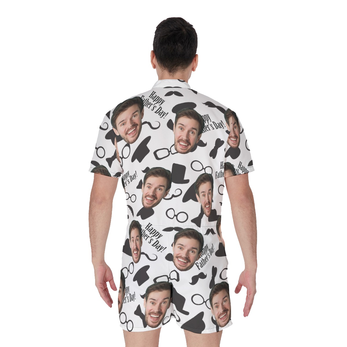 Happy Father's Day Custom Face Hawaiian Romper