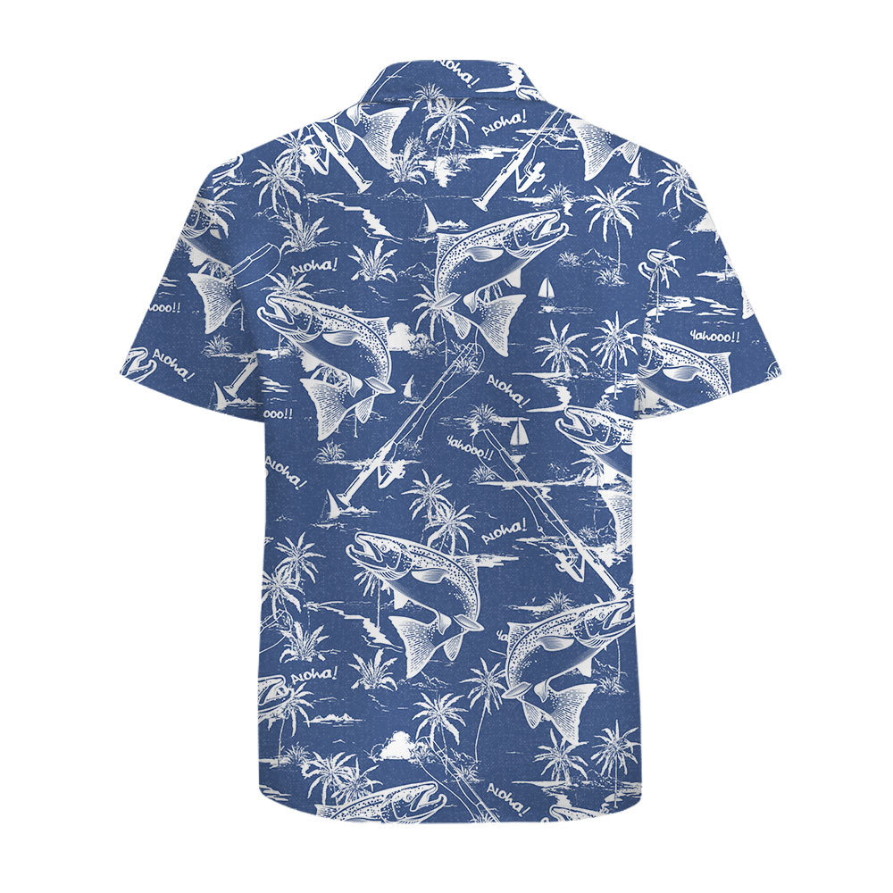 Fishing Hawaiian Shirt Cotton For Men